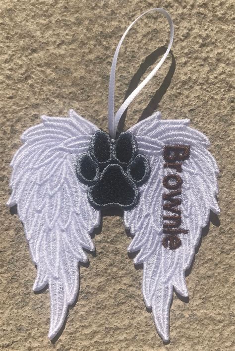 Angel Wings With Paw Print Free Standing Lace Dog Etsy