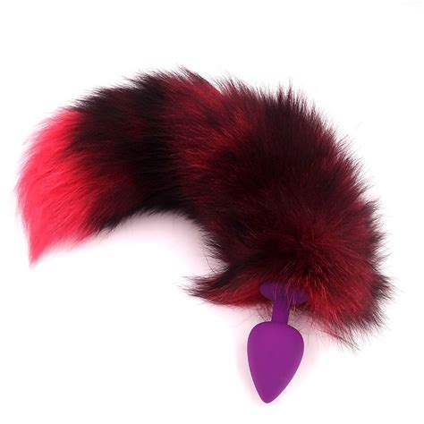 Silicone Anal Plug With Real Fox Tails Butt Plug Couple Sex Toys Erotic
