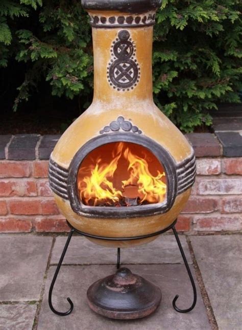 It is ventless so it does not require a chimney. chiminea | Chiminea, Fire pit chimney, Clay fire pit