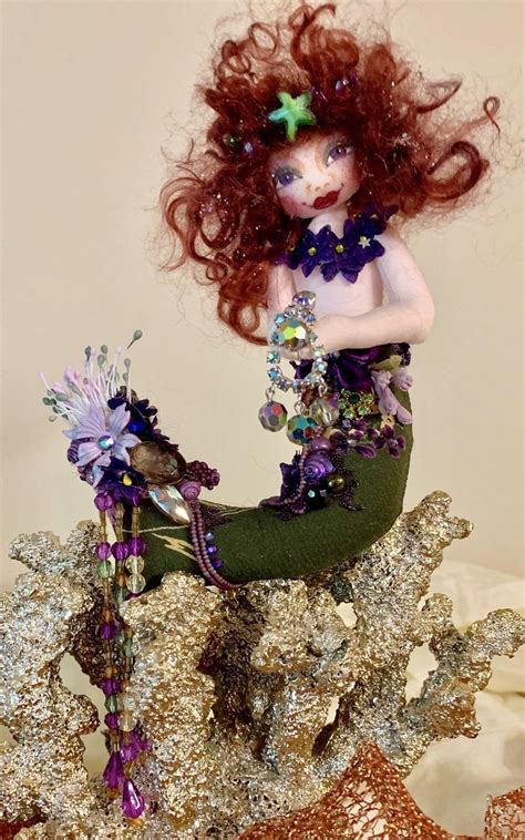 Ooak Mermaid Art Doll Soft Sculpture Cloth Mermaid Art Doll Etsy