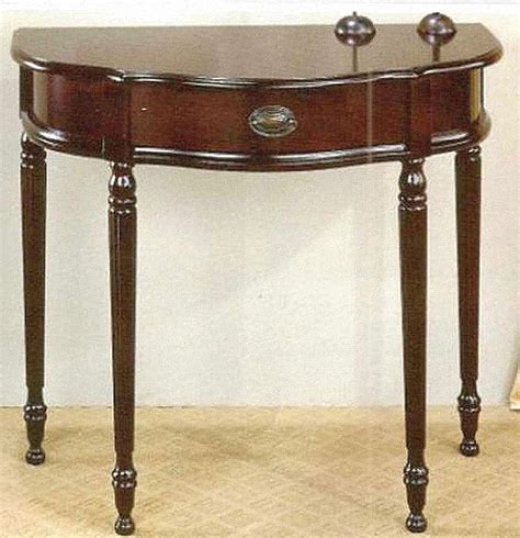 Try out this entry table. vintage half moon small entry table ideas with single drawer