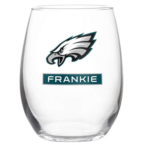 Philadelphia Eagles Personalized 17oz Full Color Stemless Wine Glass