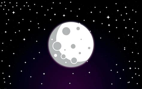 Outer Space Galaxy Moon And Stars In The Night Sky Vector Illustration