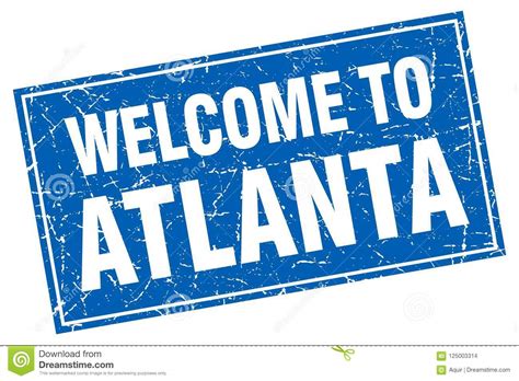 Welcome To Atlanta Georgia Words Written On Red Stamp Royalty Free