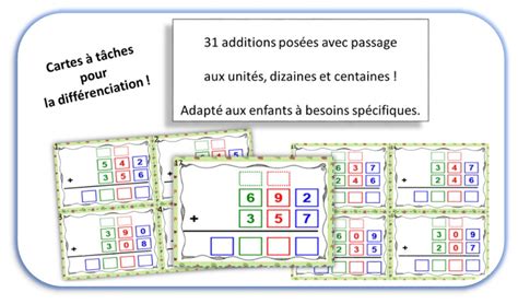 Additions posées adaptées avec et sans passage CAT