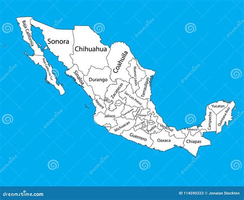 Provinces Of Mexico Map