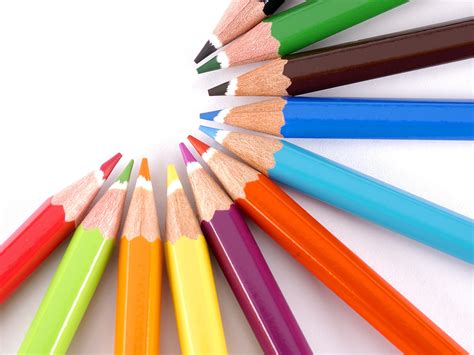 Fond Décran Crayons De Couleur Crayon Demi Cercle Brillant