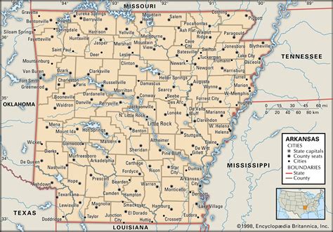 Arkansas Map With Cities And Towns Map