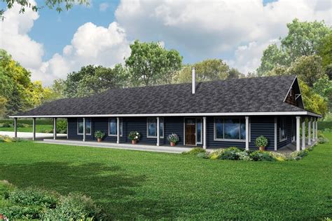Single Story Ranch Style House Plans Wrap Around Porch Get In The Trailer