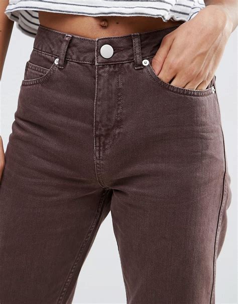 Lyst Asos Original Mom Jeans In Choco Wash In Brown