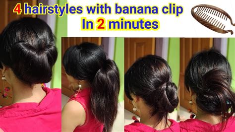 Easy hair tutorial that can show you 2 different ways to wear a banana clip. 4 hairstyles with a banana clip|| 3 unique bun hairstyles ...