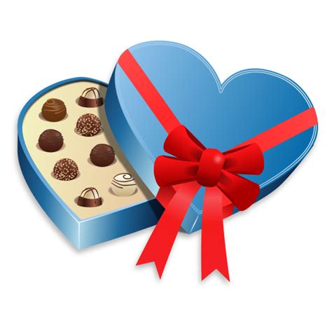 Blue Heart Shaped Box Of Chocolates Vector Image Free Svg