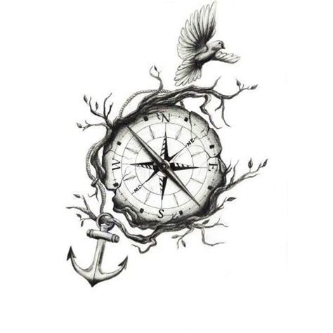 Compass Tattoo Liked On Polyvore Featuring Accessories And Body Art