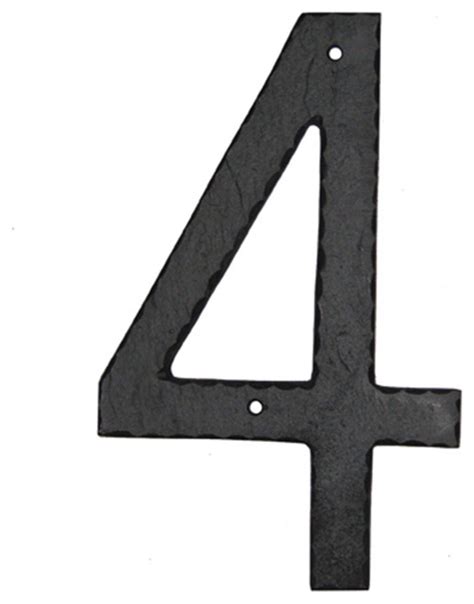 Aluminum Textured House Number 4 Traditional House Numbers By