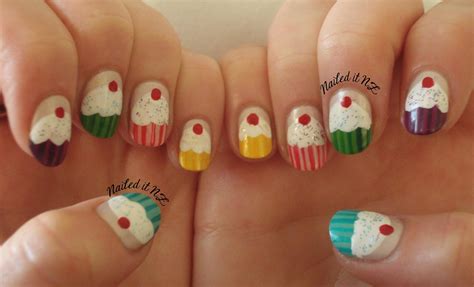 nail art  short nails  cupcake nails