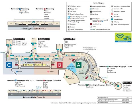 Washington National Airport Terminal Map Image To U