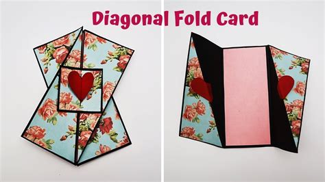 Diagonal Fold Card Tutorial Card For Scrapbook Explosion Box