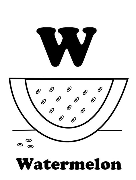 W Is For Watermelon Coloring Pages My Coloring Books Pages
