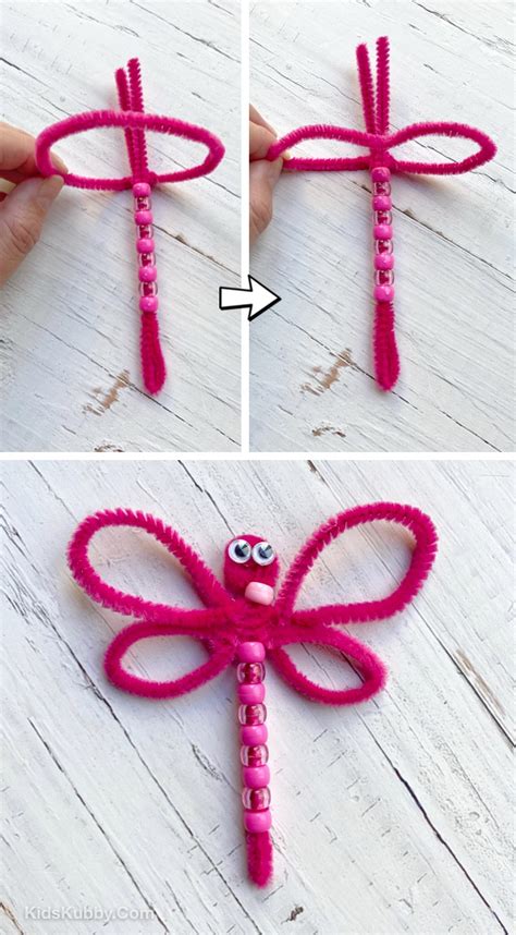 Beaded Pipe Cleaner Dragonflies Easy Craft For Kids