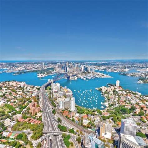 Aerial view from above North Sydney in North Sydney, Australia (Google