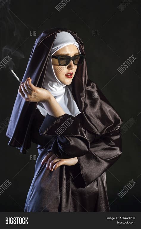 Nun Glasses Smoking Image And Photo Free Trial Bigstock