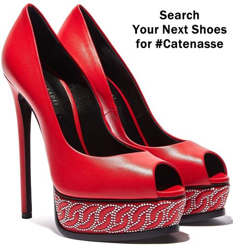 Red High Heels With 3d Chain Red Peep Toe Heels Heels Red High Heels
