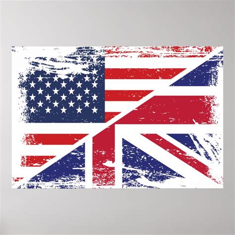 Grunge English American Flag Poster Zazzle