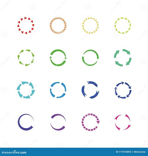 Color Circle Reload Arrows Vector Icons Round Arrow Elements Stock