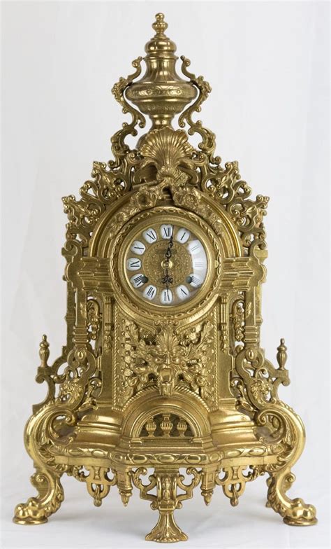 My Ornate Brass Mantle Franz Hermle Clock Embossed Imperial On Dial