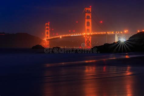golden gate bridge in san francisco from baker beach at sunset stock image image of nature