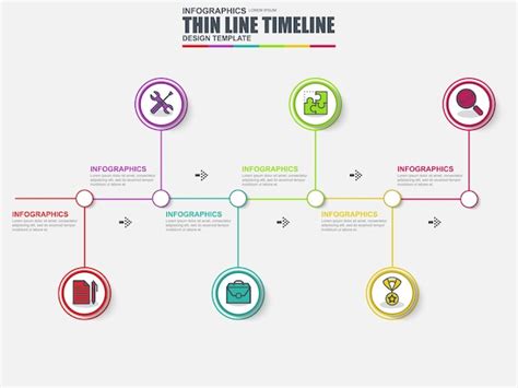 Premium Vector Thin Line Timeline Infographic Elements Vector