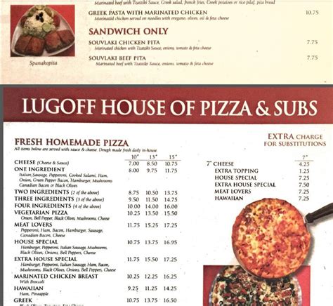 Menu At Lugoff House Of Pizza And Subs Pizzeria Lugoff 814 Us 1 Ste 18