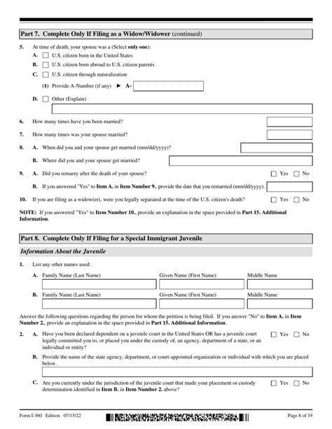 Uscis Form I 360 Download Fillable Pdf Or Fill Online Petition For