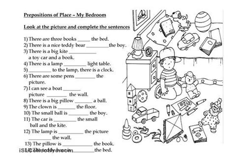 Prepositions of place are words such as on, in, under, in front of, behind, next to, between, etc. 190 Free Esl Prepositions Of Place Worksheets