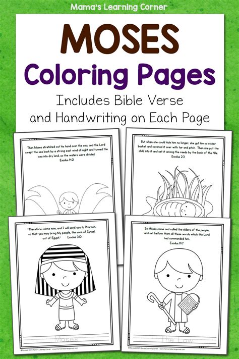 Moses Bible Coloring Pages Mamas Learning Corner