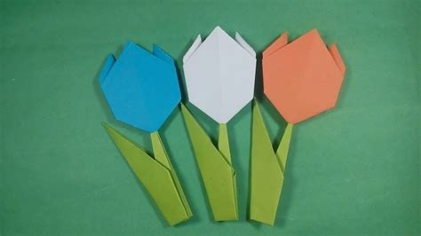 Easy Paper Tulip Flower How To Make Origami Tulip Flower Easy