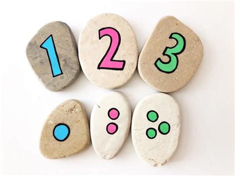 Numbers And Counting Story Stones Basic Math Skills Rocks Matching