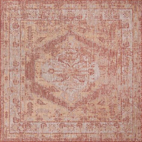 Rust Red 7 10 X 7 10 Outdoor Traditional Square Indoor Outdoor Rug
