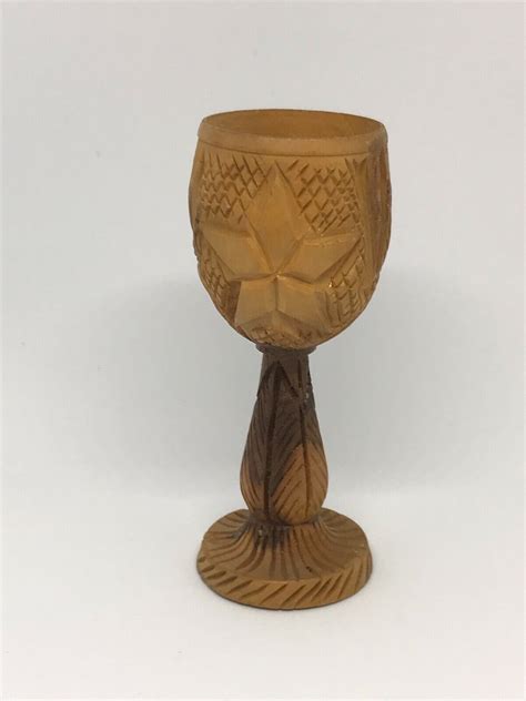 4 Handcarved Bethlehem Olive Wood Communion Cup Chalice From The Holy