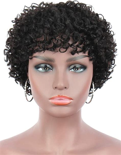 beauart short afro curly human hair wigs for black women curly full wig with hair bangs natural