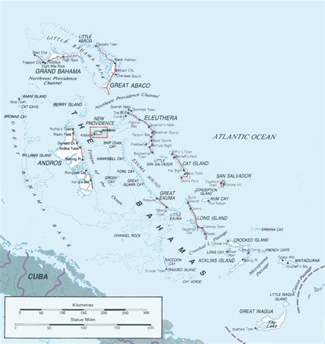 Map Of The Bahamas Depicts All Islands Of The Bahamas And Relationship
