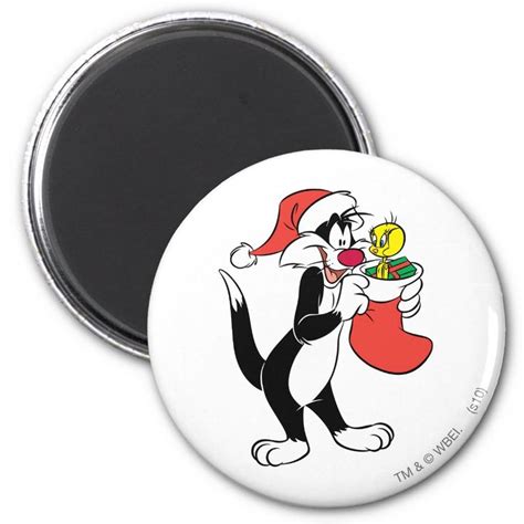 Sylvester Cat With Stocking Magnet Zazzle Custom Magnets Magnets