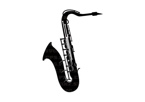 Saxophone Svg Files Tenor Saxophone Jazz Svg Clipart Dxf Png