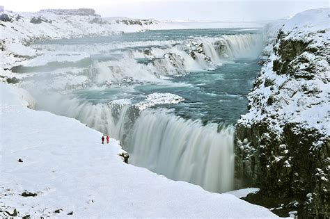 Iceland Gullfoss Waterfall In Winter By Philippe Crochet
