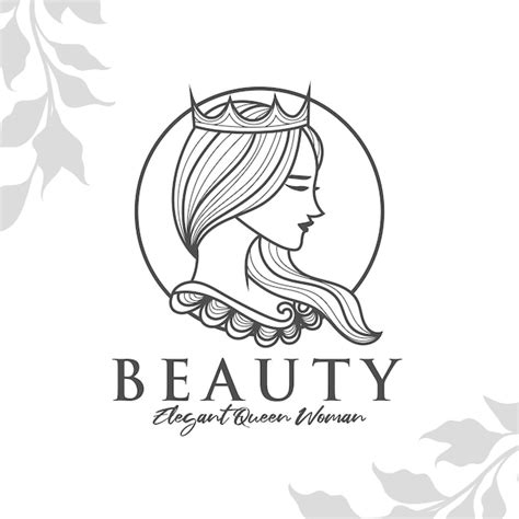 premium vector queen beauty woman logo template editable