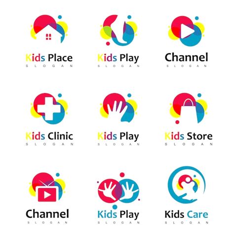 Premium Vector Set Of Colorful Kids Logo