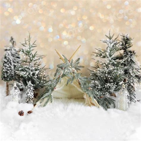 Kate Christmas Backdrop Warm Tent Winter Tree Snow For Photography