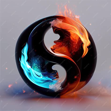 Premium Photo Beautiful Yin And Yang Symbol In Fire And Ice