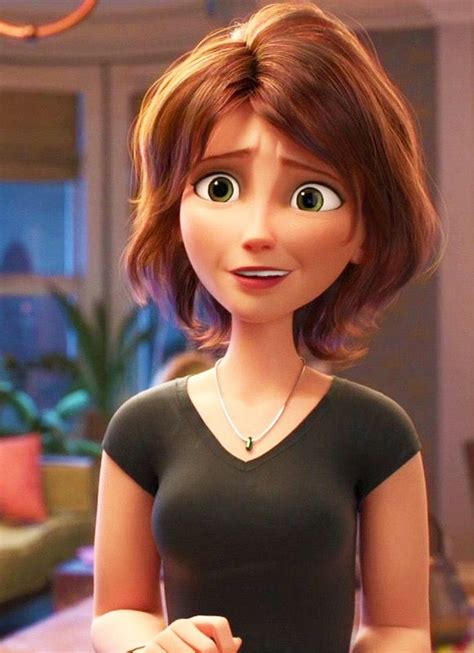An Animated Woman In A Black Shirt And Necklace