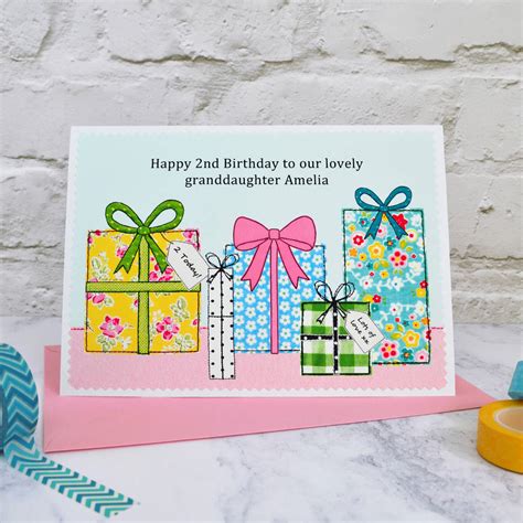 Presents Personalised Girls Birthday Card By Jenny Arnott Cards